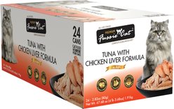 Fussie Cat Premium Tuna with Chicken Liver Formula in Aspic Grain-Free Canned Cat Food, 2.8-oz, case of 24