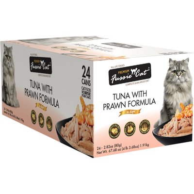 Fussie Cat Fussie Cat Premium Tuna with Prawns in Aspic Cat Food, 2.82-oz, 24 ct