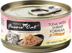 Fussie Cat Premium Tuna with Shrimp Formula in Aspic Grain-Free Canned Cat Food, 2.82-oz, case of 24 slide 2 of 7