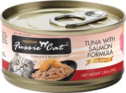 Fussie Cat Premium Tuna with Salmon Formula in Aspic Grain-Free Canned Cat Food, 2.82-oz, case of 24 slide 2 of 7