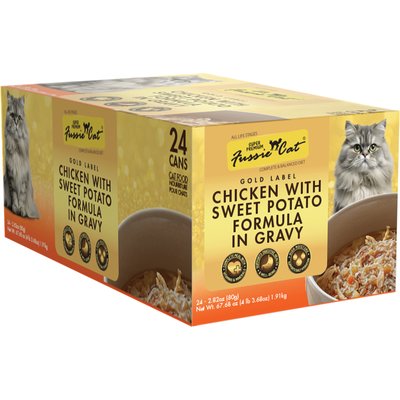 Fussie Cat Fussie Cat Chicken with Sweet Potato Cat Food, 2.82-oz, case of 24