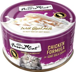 Fussie Cat Super Premium Chicken in Goat Milk Gravy Shredded Wet Cat Food, 2.47-oz can, case of 24 slide 2 of 7