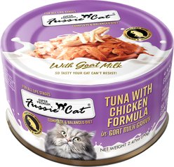 Fussie Cat Tuna with Chicken in Goats Milk Wet Cat Food, 2.47-oz can, case of 24 slide 2 of 5