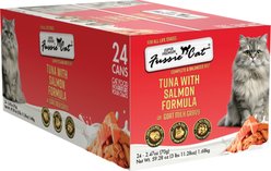 Fussie Cat Tuna with Salmon in Goats Milk Wet Cat Food, 2.47-oz can, case of 24