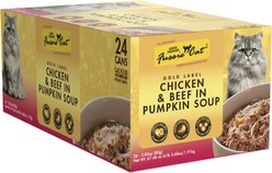 Fussie Cat Super Premium Chicken & Beef Formula in Pumpkin Soup Grain-Free Canned Cat Food, 2.8-oz, case of 24