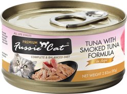 Fussie Cat Premium Tuna with Smoked Tuna Formula in Aspic Grain-Free Canned Cat Food, 2.82-oz, case of 24 slide 2 of 7