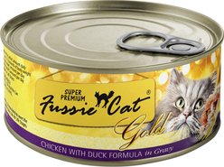 Fussie Cat Gold Chicken & Duck Formula in Gravy Grain-Free Wet Cat Food, 2.82-oz, case of 24 slide 2 of 7