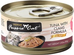 Fussie Cat Premium Tuna with Clams Formula in Aspic Grain-Free Canned Cat Food, 2.82-oz, case of 24 slide 2 of 7