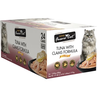 Fussie Cat Fussie Cat Premium Tuna with Clams Canned Cat Food, 2.82-oz, 24 ct
