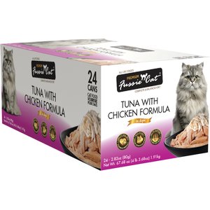 Fussie Cat Premium Tuna & Chicken Formula in Aspic Grain-Free Wet Cat Food, 2.82-oz, case of 24
