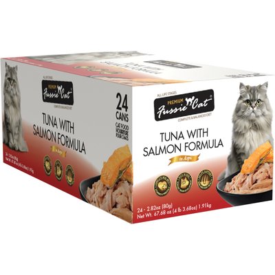 Fussie Cat Fussie Cat Premium Tuna with Salmon in Aspic Cat Food, 2.82-oz, 24 ct
