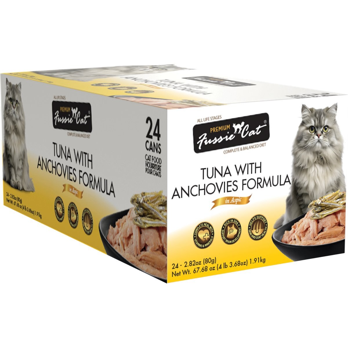 Fussie Cat Premium Tuna with Anchovies Canned Cat Food, 2.82-oz, 24 ct