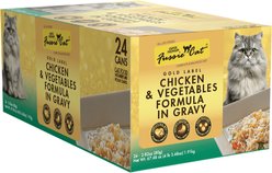 Fussie Cat Gold Chicken & Vegetables Formula in Gravy Grain-Free Wet Cat Food, 2.82-oz, case of 24