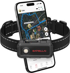 SATELLAI Go Smart GPS Dog Collar with Live Tracking & Health Monitoring, Carbon Black, Medium