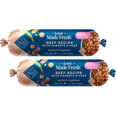 Blue Buffalo Blue Buffalo Love Made Fresh Beef with Carrots & Peas Small Breed Fresh Refrigerated Dog Food, 1-lb roll, bundle of 12