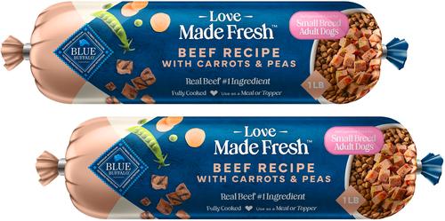 Blue Buffalo Love Made Fresh Beef with Carrots & Peas Small Breed Fresh Refrigerated Dog Food, 1-lb roll, bundle of 12