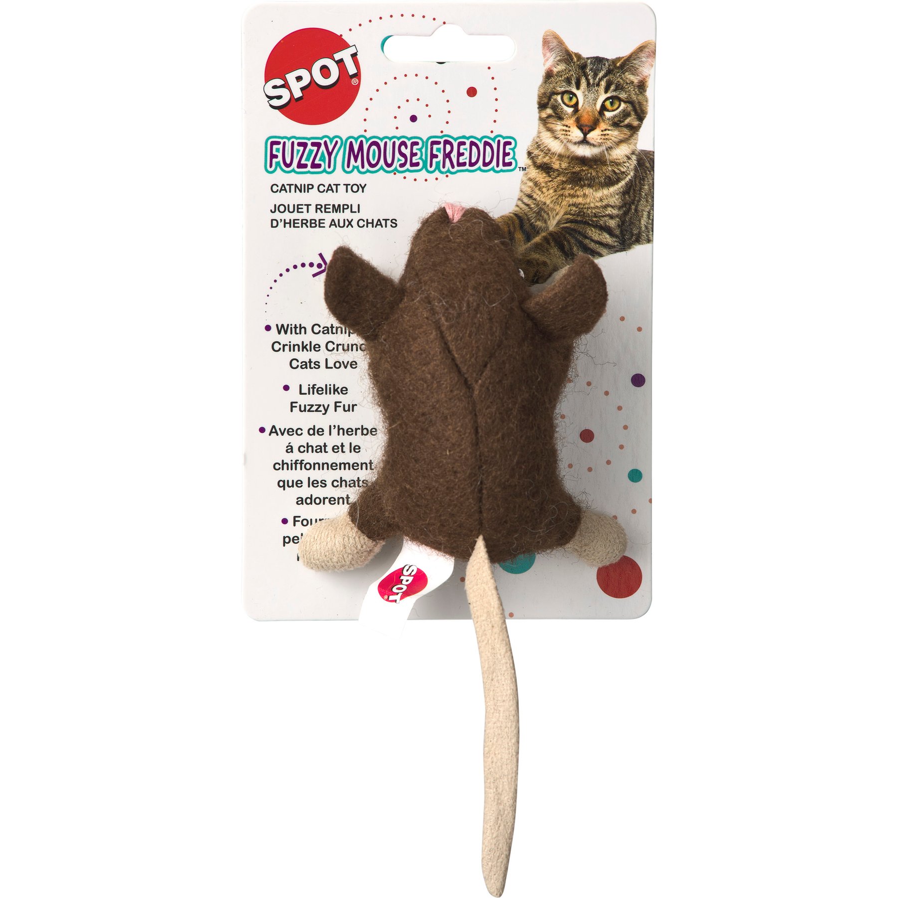 Ethical Pet Wool Mouse Freddie Cat Toy, Color Varies, 3.5-in, 1 count