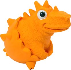 Critta Fitta Latex Squeaky Alligator Dog Toy, 4.5 × 2.8 × 4-in, Orange