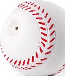 Critta Fitta Latex Squeaky Baseball Dog Toy, White/Red, 3.5 x 3.5 x 3.5-in slide 2 of 9