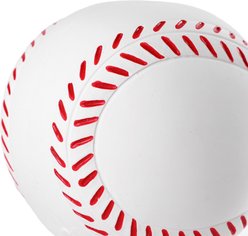 Critta Fitta Latex Squeaky Baseball Dog Toy, White/Red, 3 x 3 x 3-in slide 2 of 9