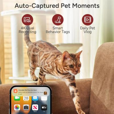 Show full view: Siipet Smart 4K Gimbal Pawtrack Dog Camera, Black slide 2 of 9