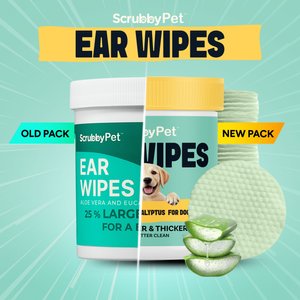Scrubby Aloe Vera & Eucalyptus Hypoallergenic Dog Ear Wipes, 125 count