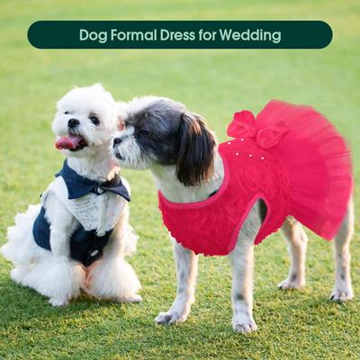 Show full view: Kuoser Personalized Dog Wedding Dress, Rose, Small slide 6 of 7