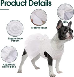 Kuoser Personalized Dog Wedding Dress, White, Large slide 2 of 7