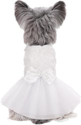 Kuoser Personalized Dog Wedding Dress, White, X-Small