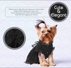 Kuoser Personalized Special Occasion Dog Dress, Black, Small slide 2 of 7