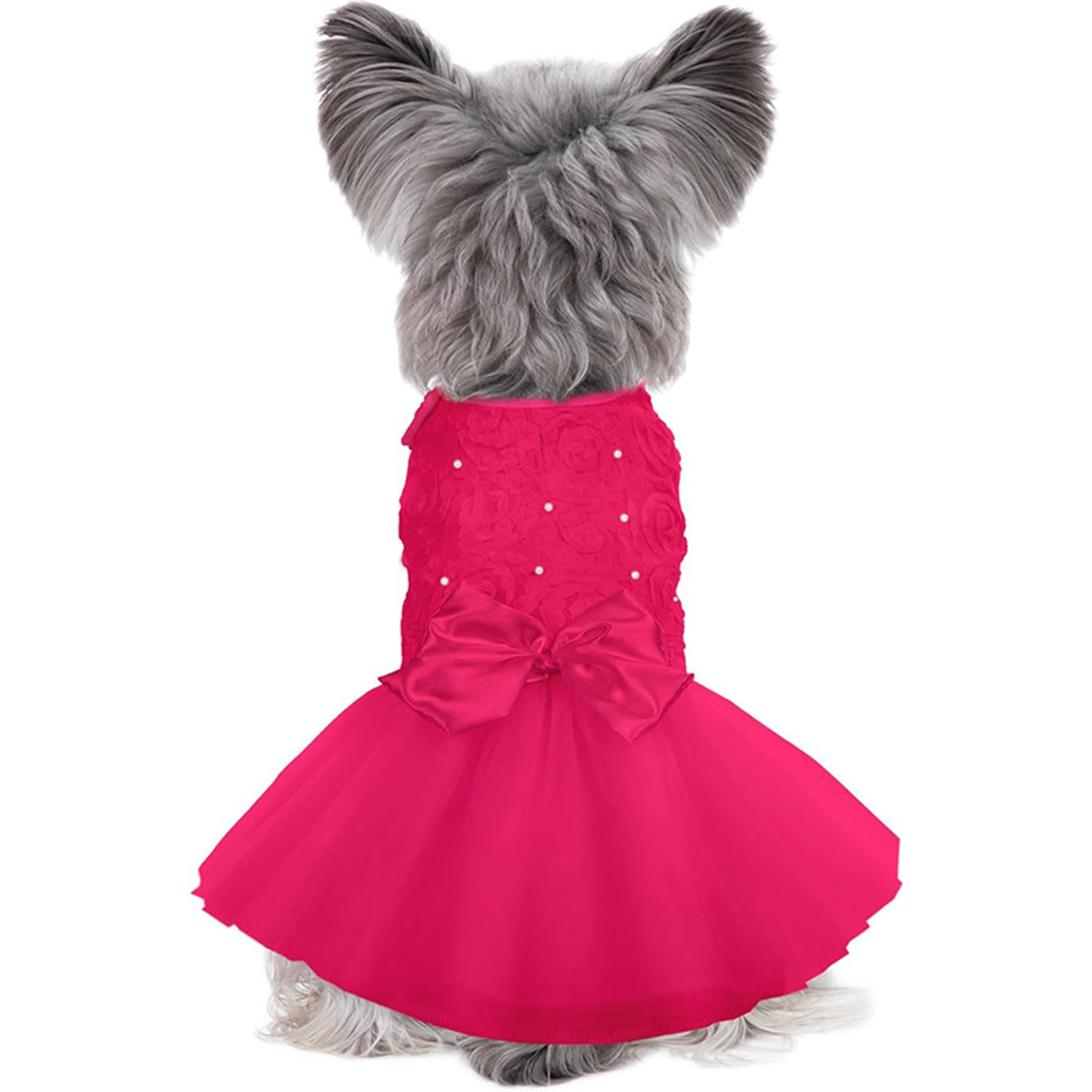 Kuoser Personalized Dog Wedding Dress, Rose, Medium