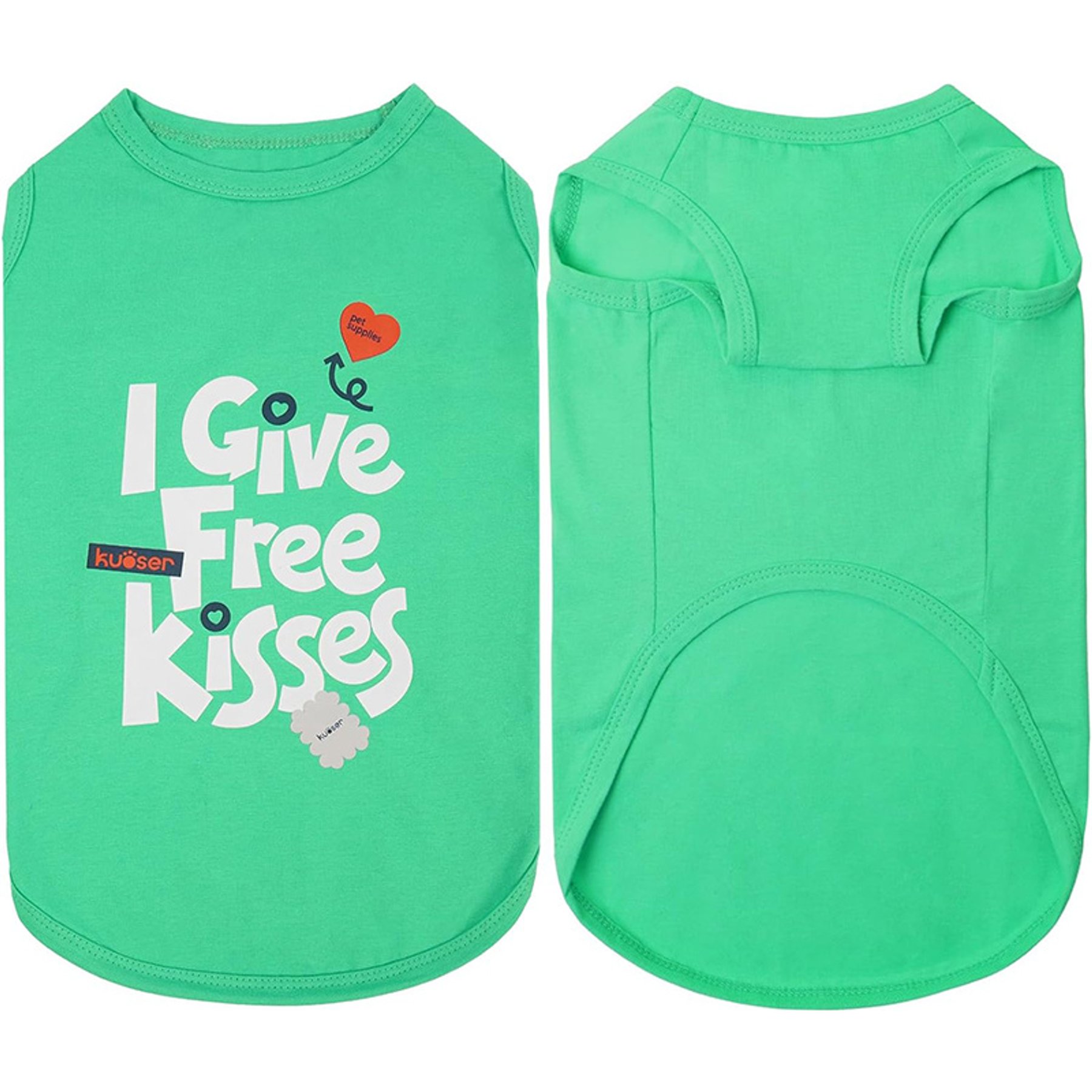 Kuoser Summer Protection Personalized Stretchable Dog Shirt, Fluorescent Green, Large