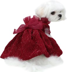 Kuoser Personalized Special Occasion Dog Dress, Red, Small