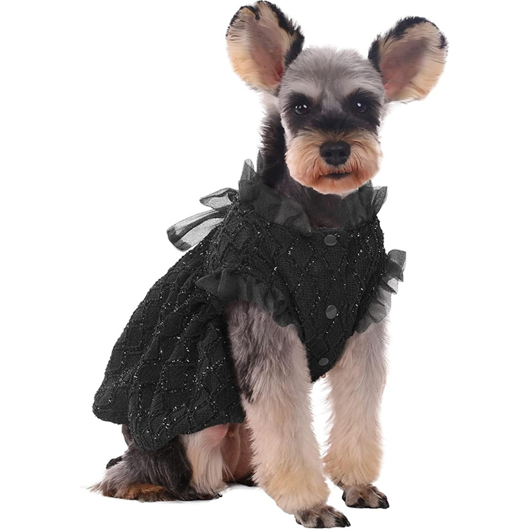 Kuoser Personalized Special Occasion Dog Dress, Black, Medium