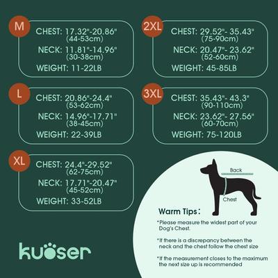 Show full view: Kuoser Reflective Dog Vest, Green, XXX-Large slide 2 of 9