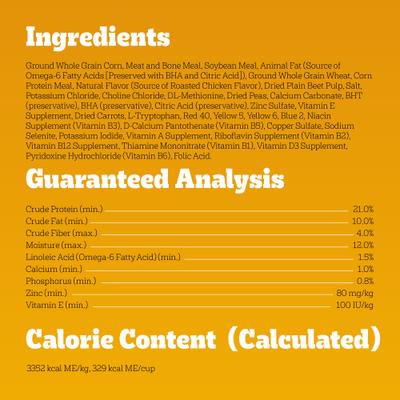 Show full view: Pedigree Complete Nutrition Roasted Chicken & Vegetable Flavor Dog Kibble Adult Dry Dog Food, 40-lb bag slide 7 of 10