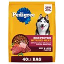 Pedigree High Protein Beef & Lamb Flavor Dog Kibble Adult Dry Dog Food, 40-lb bag
