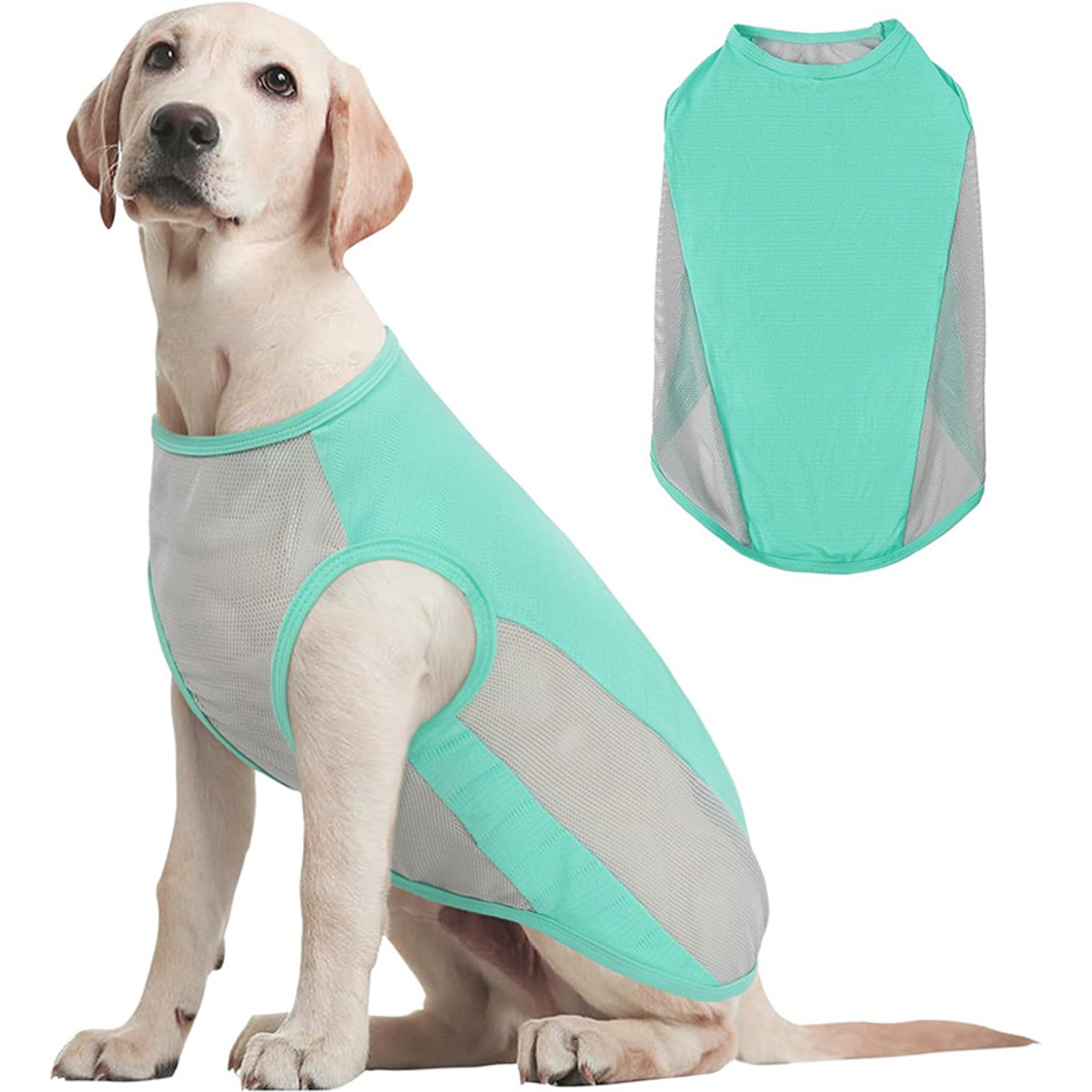 Kuoser Summer Protection Personalized Dog Shirt, Green, XX-Large