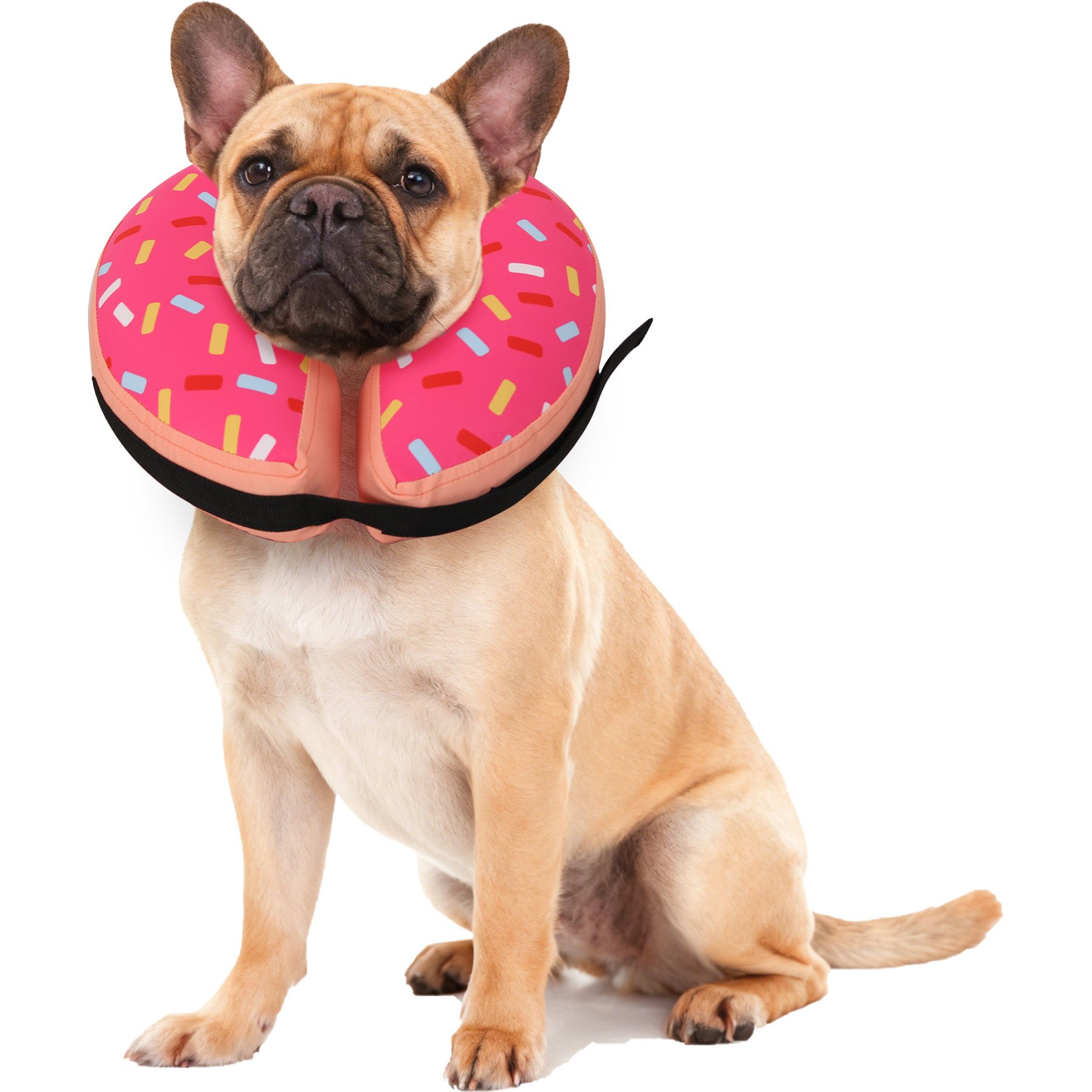 WZ PET Waterproof Dog & Cat Inflatable Recovery Cone E-Collar, Pink, Medium+