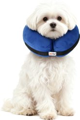 WZ PET Soft Plush Dog & Cat Inflatable Recovery Cone Collar, Blue, Small