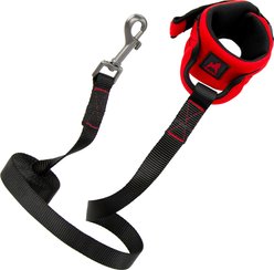 Gooby Neoprene Wrist Band Dog Leash, Red, 6-ft