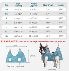Supet Dog Grooming Hammock for Nail Trimming, Blue, Small slide 2 of 7