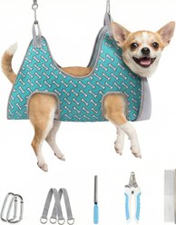 Supet Dog Grooming Hammock for Nail Trimming, Blue, XX-Small