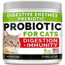 StrellaLab Cat Probiotic Powder & Probiotics with Diarrhea Fiber & Digestive Support Supplement for Cats, 4-oz bottle