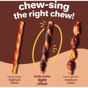 Hartz Oinkies Beefy Twists with 100% Real Beef Natural Dog Chews, 14 count