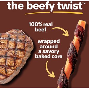 Hartz Oinkies Beefy Twists with 100% Real Beef Natural Dog Chews, 14 count