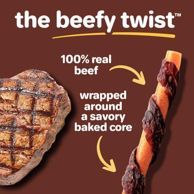 Show full view: Hartz Oinkies Beefy Twists with 100% Real Beef Natural Dog Chews, 14 count slide 3 of 6