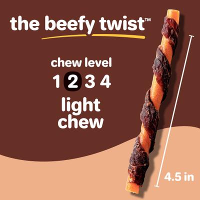 Show full view: Hartz Oinkies Beefy Twists with 100% Real Beef Natural Dog Chews, 14 count slide 6 of 6