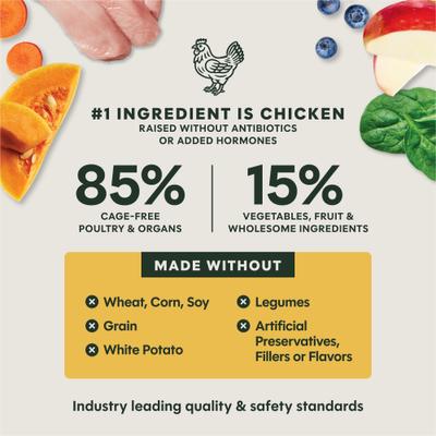 Show full view: Instinct FreshDried Bites Cage-Free Chicken Recipe Grain-Free Adult Freeze-Dried Dog Food, 25-oz bag slide 7 of 10