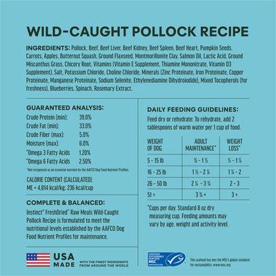 Show full view: Instinct FreshDried Bites Grain-Free Wild-Caught Alaskan Pollock Recipe Dog Food, 24-oz bag slide 8 of 10